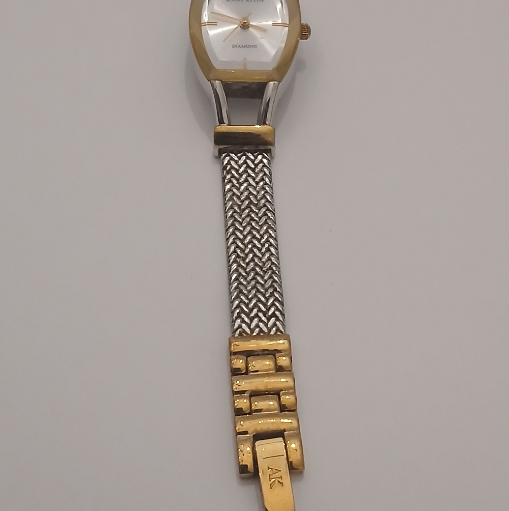 Anne Klein Gold-Tone Mesh Bracelet WatchVintage 90's Classic Diamond - Picture 5 of 12